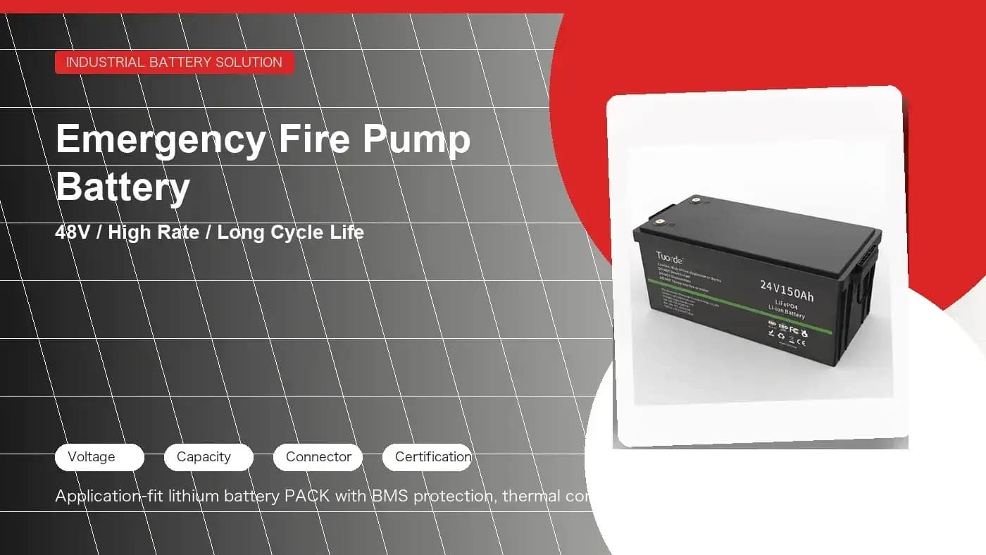 Emergency fire pump power battery solution Emergency fire pump power battery solution